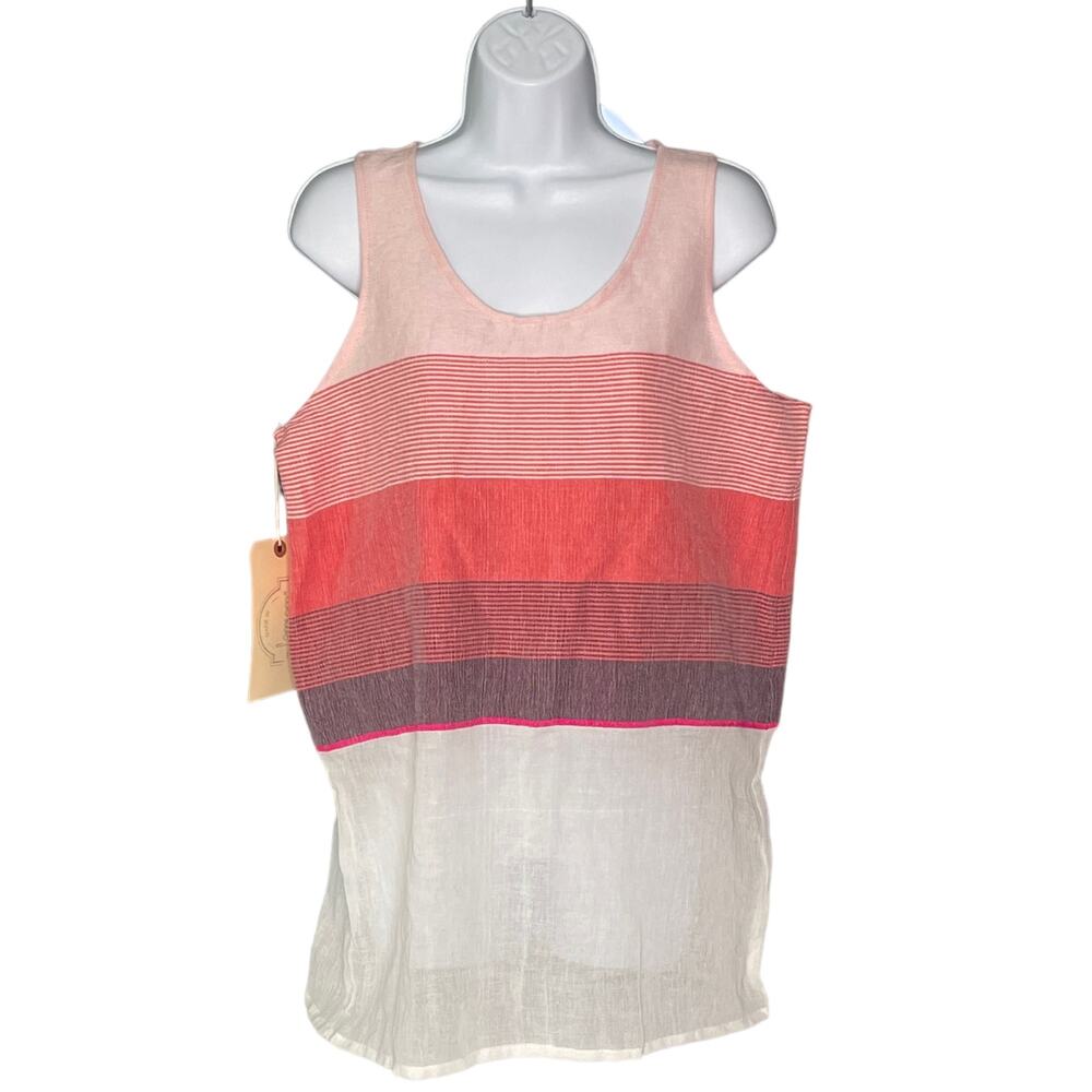 Lemlem Striped Tunic Tank Pink Small NEW